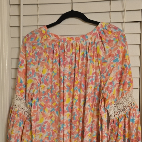 Crown & Ivy Pink and Orange Ruffled Tiered Sundress - Picture 7 of 12